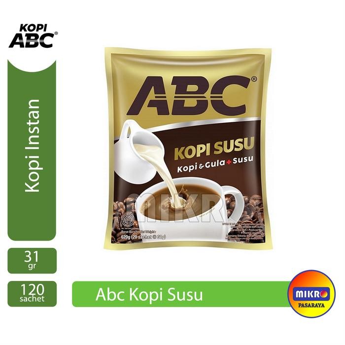 

ABC Kopi Susu Kopi Instant bubuk [31 g x 120 sachet] 1 karton dus
