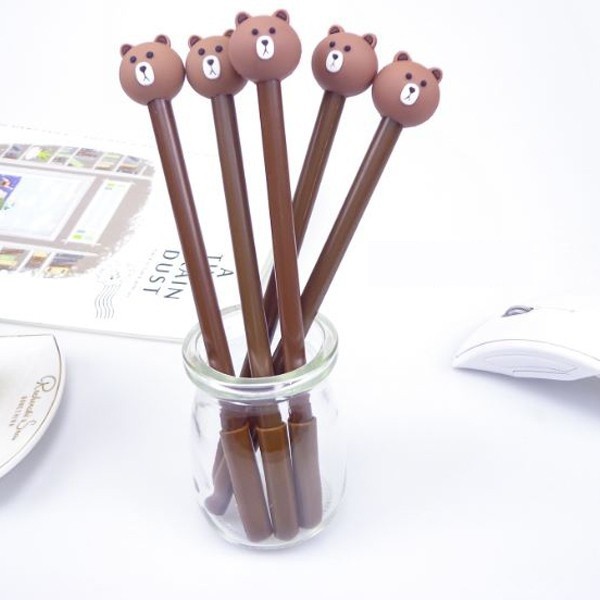 

☀ INDOLAND ☀ R077 Pulpen Karakter Lucu Model Beruang Cute Tinta Gel Black Pena