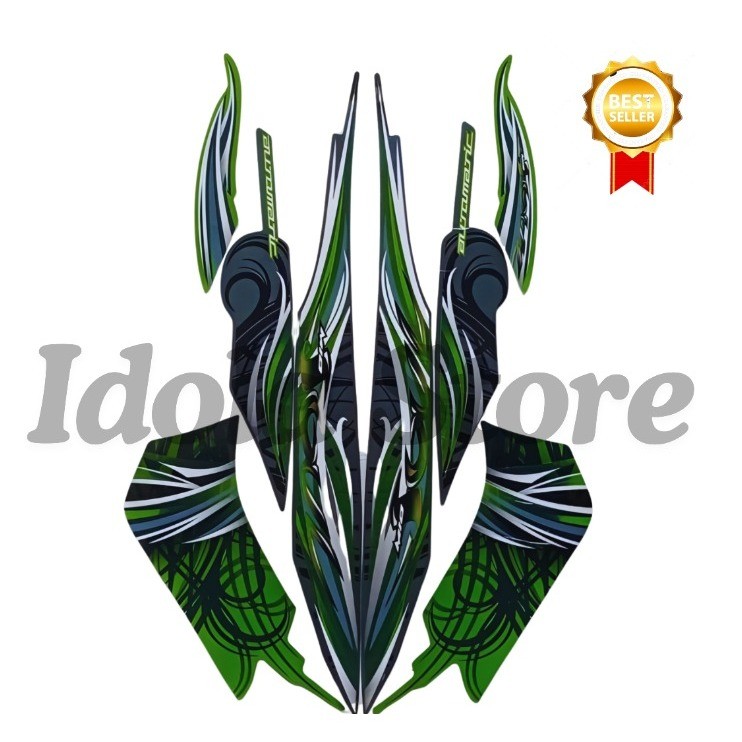 Striping Stiker List Body Motor Yamaha Mio Soul 2009 Hijau Standar List Stiker Mio Soul 2009