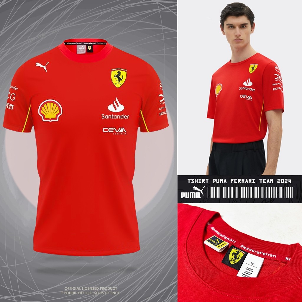 TSHIRT FERRARI TEAM 2024 / KAOS PREMIUM FERRARI TEAM 2024 24S / BAJU PREMIUM / KAOS SCUDERIA FERRARI