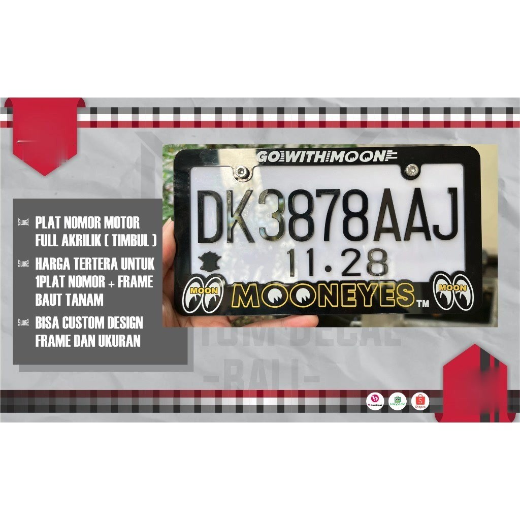 

PAPAN AKRILIK PLAT MOTOR | FRAME + PLAT NOMOR MOTOR FULL AKRILIK | PLAT MOTOR CUSTOM BAHAN POLOS AKRILIK TAJAM