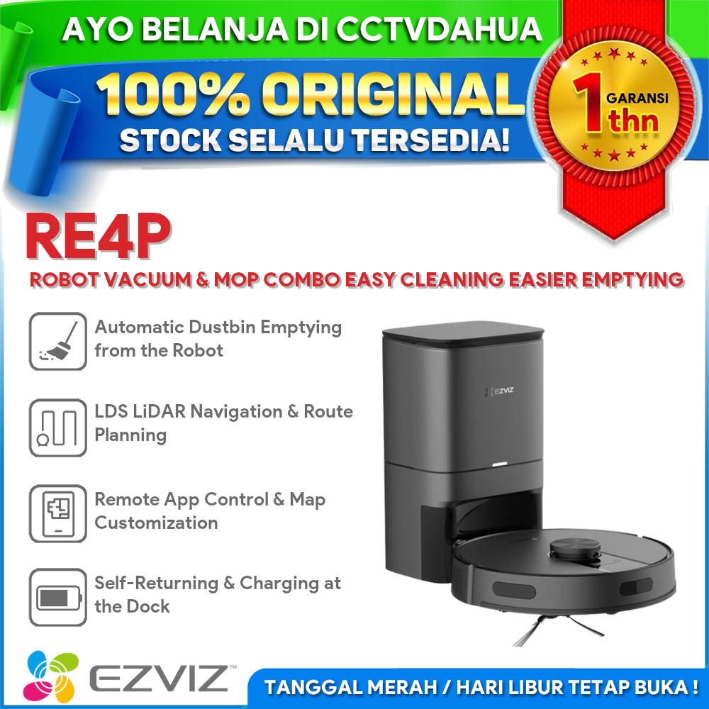 EZVIZ RE4P ROBOT VACUUM & MOP COMBO LASER NAVIGATION WITH DOCKING