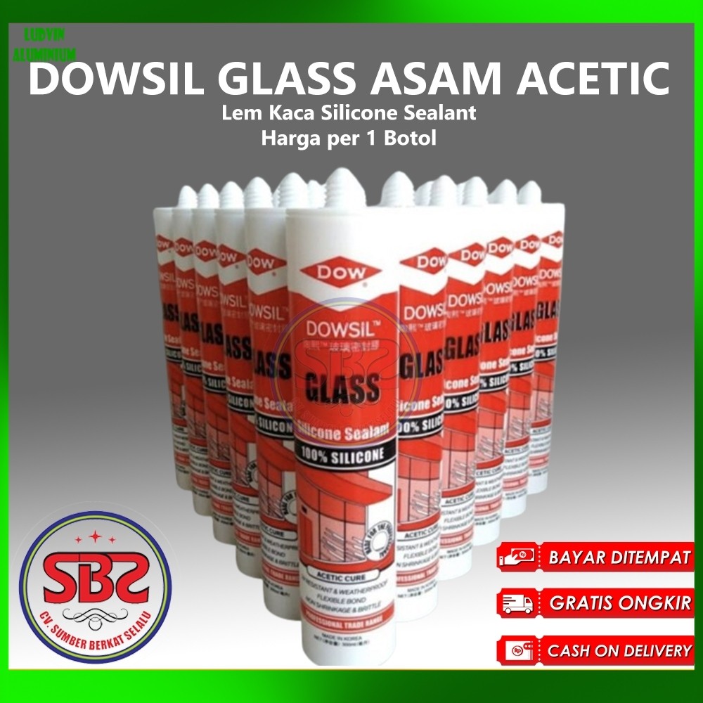 DOWSIL GLASS - Lem Kaca Silicone Sealant DOWSIL GLASS / DOWSIL ASAM ACETIC 300ml