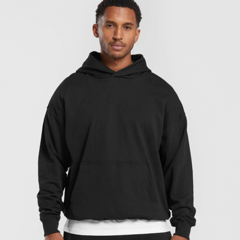 Gymshark'ce Simple Solid Color Shoulder Loose Sports Hoodie for Men and Women