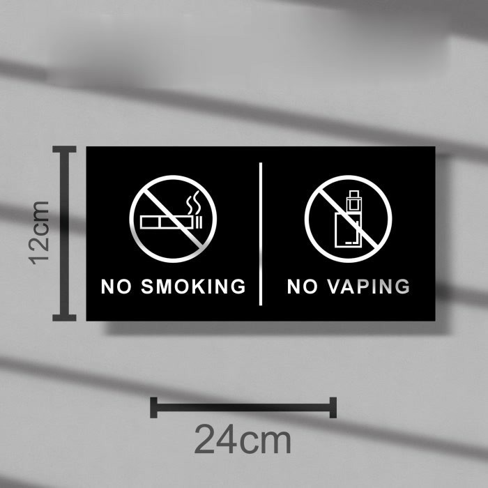 

Sign Board Akrilik No Smoking No Vaping - Vape - Acrylic Signboard Dinding dilarang merokok/vape