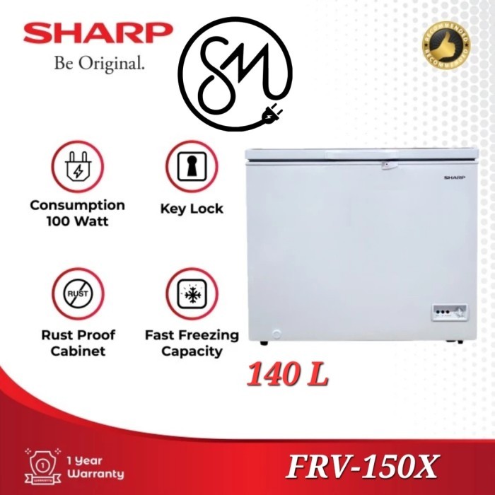 Chest Freezer Box Sharp FRV-150X 140 Liter FRV150X