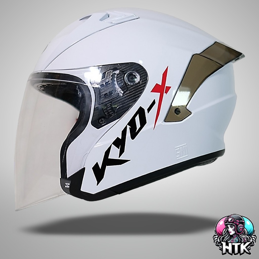 Helm Half Face JPN kyo-X Original Kaca Clear Putih