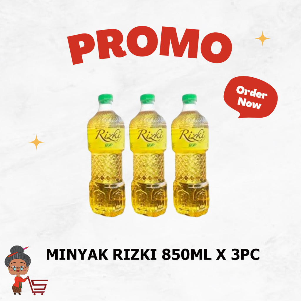 

MINYAK GORENG RIZKI 850ML X 3PC / RIZKI 3PC / RIZKI