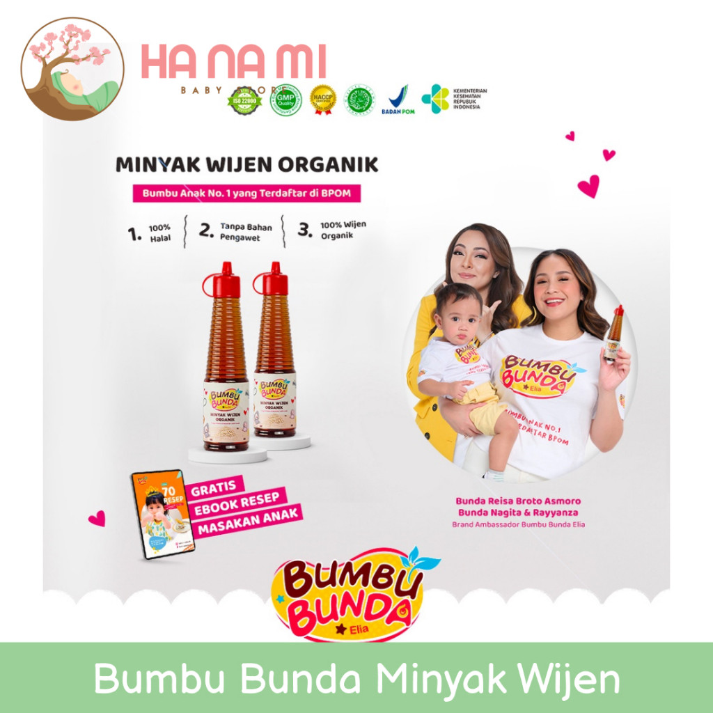 

Bumbu Bunda Elia Minyak Wijen Non MSG / Minyak MPASI / BB Booster MPASI / Minyak Wijen Halal