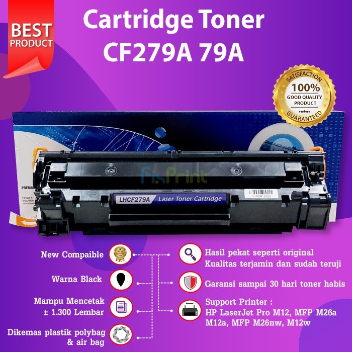 FixPrint Cartridge Toner Compatible 79A CF279A Printer  Laserjet M12a M12w M26a M26w M26nw New Chip
