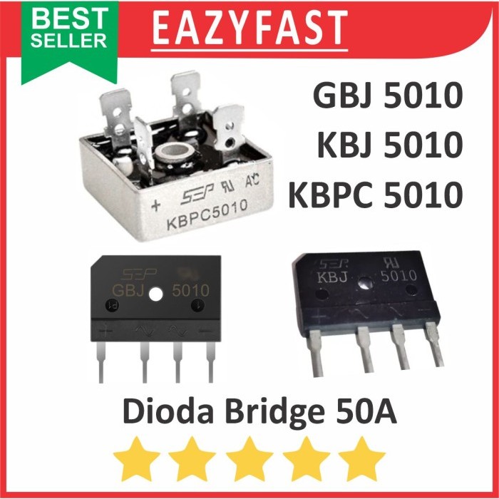 Dioda Kiprok Bridge 50A 50 A Ampere Diode Rectifier GBJ5010 KBJ5010 KBPC5010 Jembatan Penyearah AC D