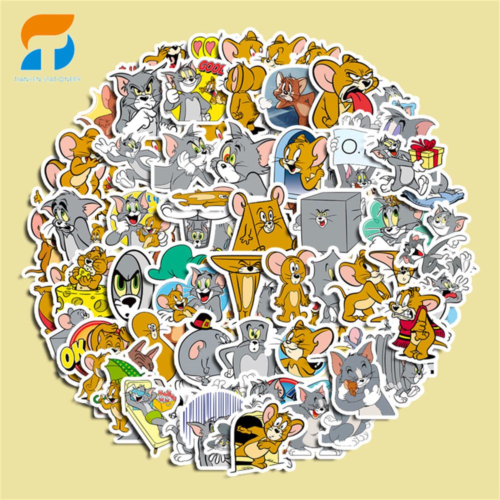 

80pcs Cute Tom & Jerry Stickers Diy Computer Washi Scrapbooking Laptop Stickers Stationery Arts Crafts