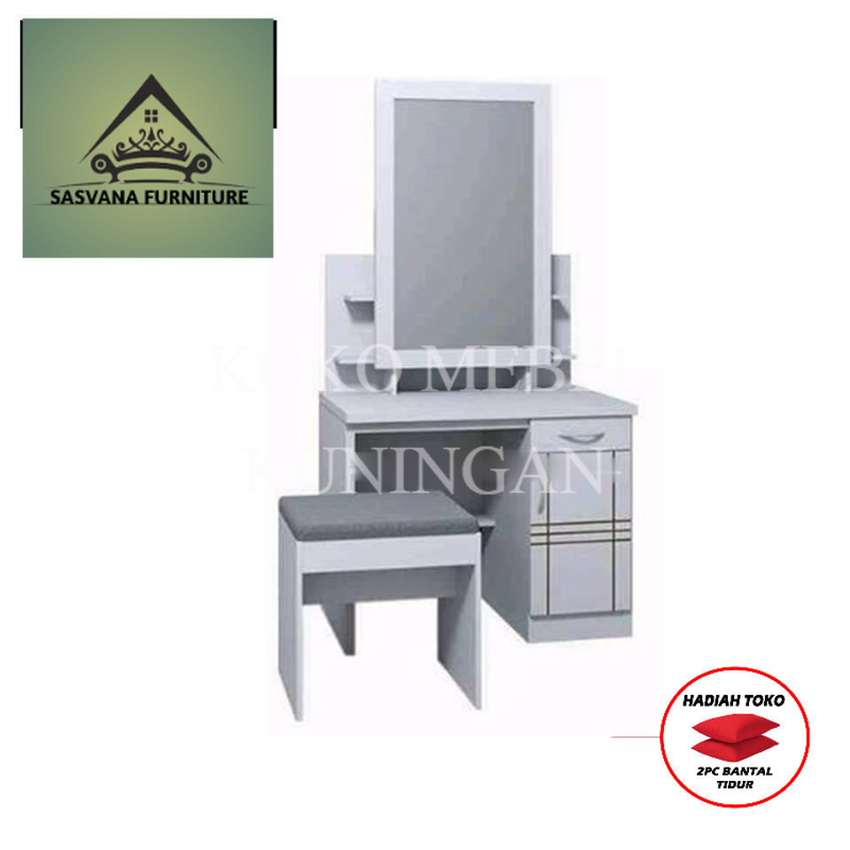 (FREE BANTAL TIDUR) Meja Rias Sliding Putih Mebel Termurah Terlaris Cirebon Bandung Pemalang Pekalon