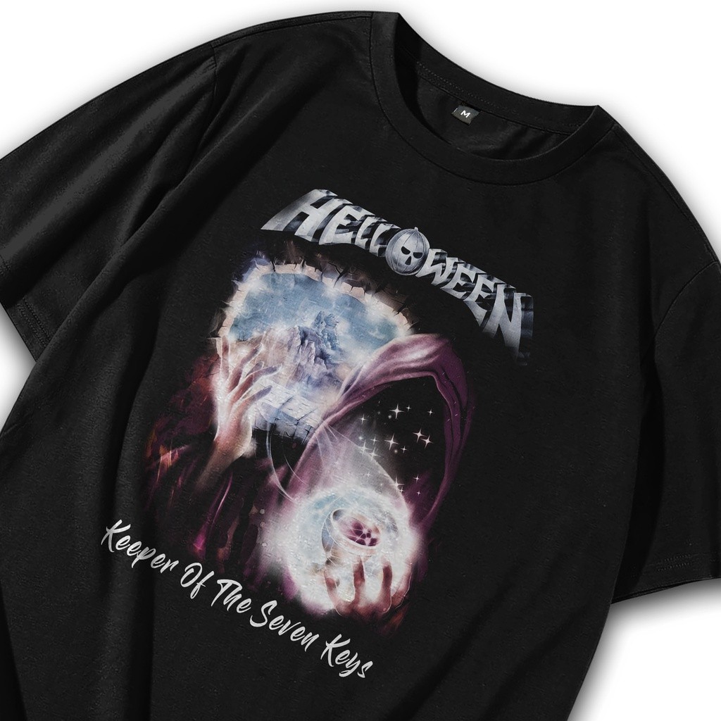 Kaos Band Metal / Kaos Band Vintage / Kaos Musik Oversize / Tshirt Band Helloween Key / T shirt Band