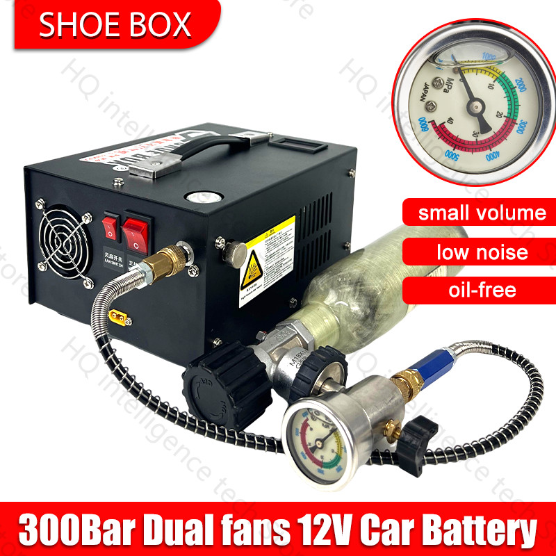 SHOEBOX 12V/110V/220V High Pressure  PCP Air Compressor 300Bar 4500Psi PCP Pump for Tool Diving Equi