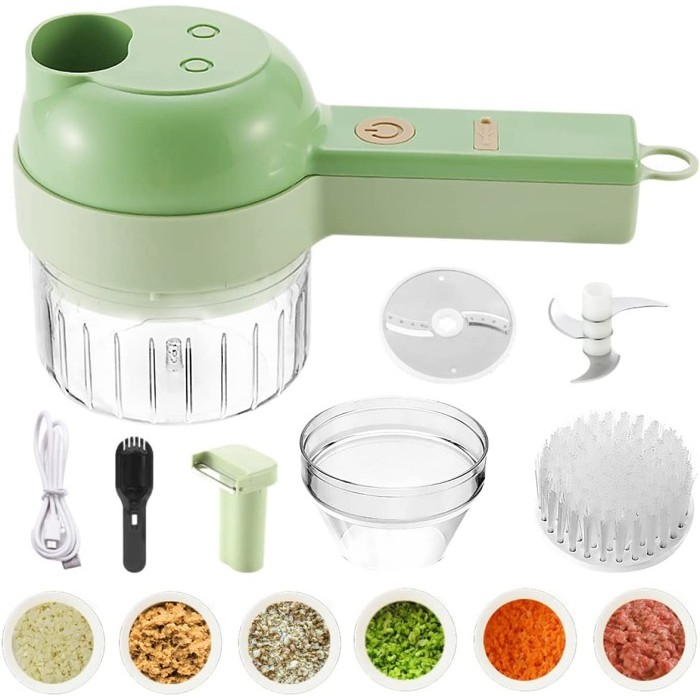 Food Chopper 4 in 1 usb / Alat Pemotong Sayuran