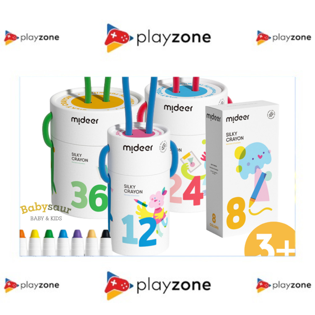 

Washable Silky Crayon 8 / 12 / 24 / 36 Warna Colorful Bucket Krayon Mewarnai Alat Warna Set Anak Wipe and Clean