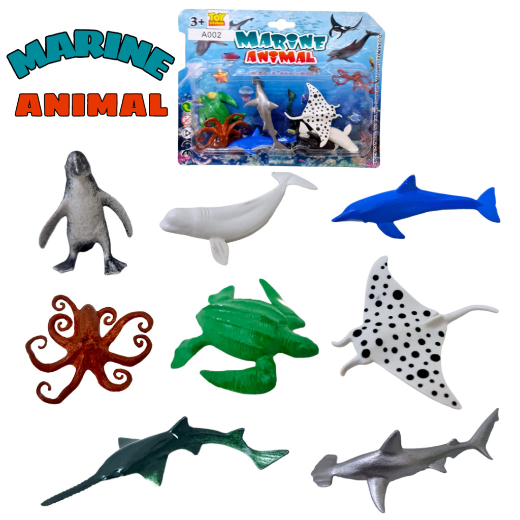 Marine animal 8pc mainan figurin hewan topper kue hewan laut mainan hewan laut animal