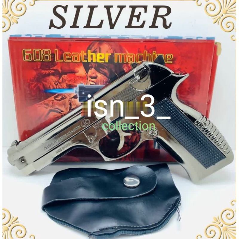 KOREK API PISTOL 608 FULL STEEL LEATHER MACHINE MIRIP ASLINYA