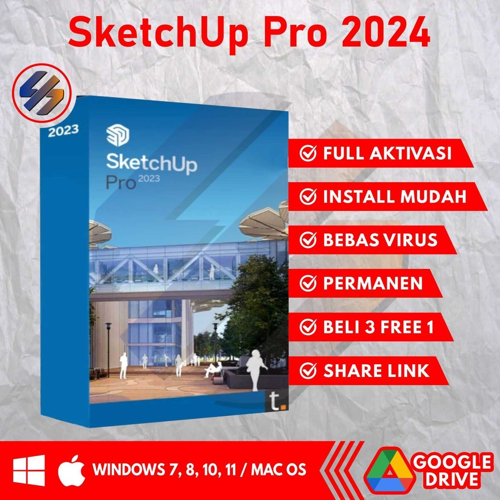 SketchUp Pro Versi  2024, 2023, 2022, 2021, 2020, 2019, 2018, 2017 || WINDOWS || MAC OS || SOFTWARE