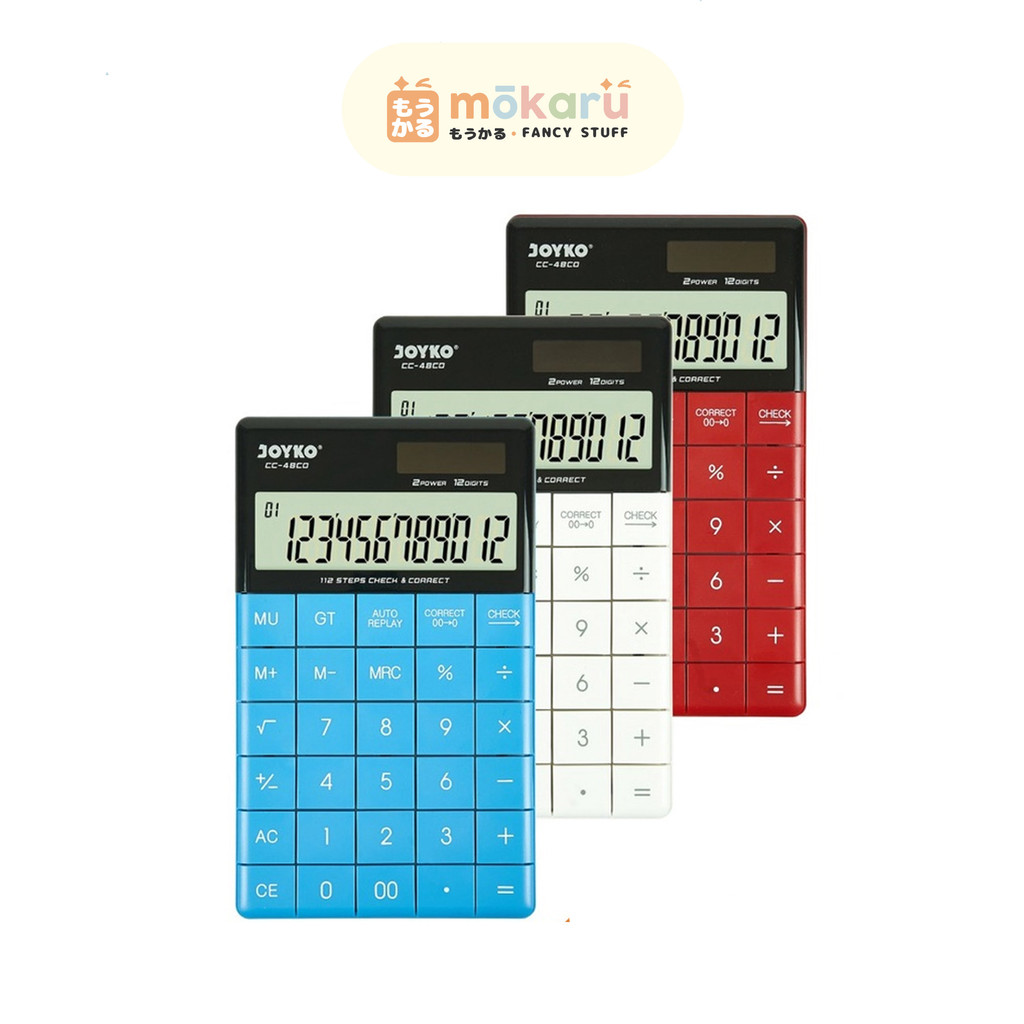 

Joyko Calculator CC-48CO / Kalkulator 12 Digits Check Correct Murah Berkualitas
