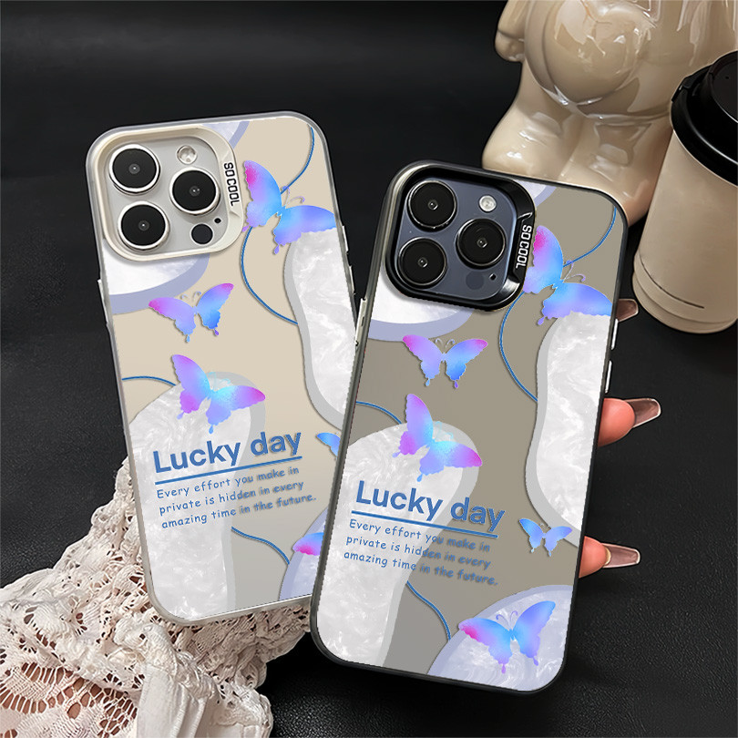 White Block Butterfly Premium Matte Hard Case Hp OPPO RENO11 RENO8T RENO11PRO Casing Ponsel RENO4/6/