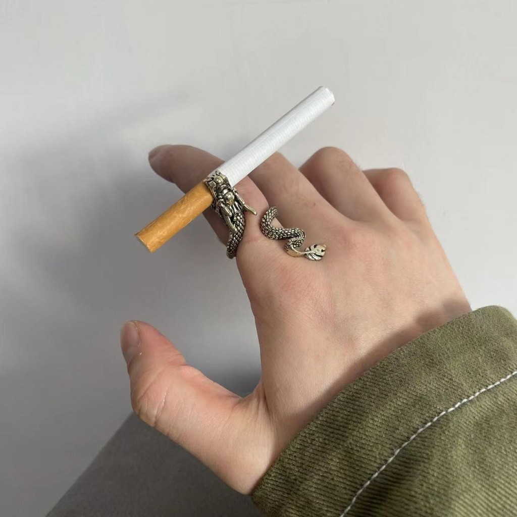 COD Cincin Penyimpan Rokok Hipster Cincin Merokok Pemegang Rokok Hadiah Kreatif Mendominasi Cincin B