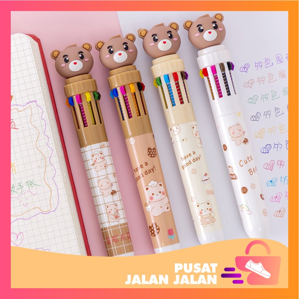 

PJJ - S6271 Bolpoin Karakter Beruang Lucu / Bulpen Karakter Teddy Lucu 10 Warna Tinta / Pulpen Mekanik 10 Warna Motif Teddy Bear