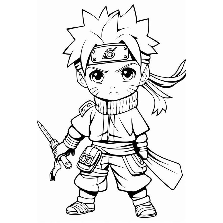 20 lembar gambar mewarnai motif naruto