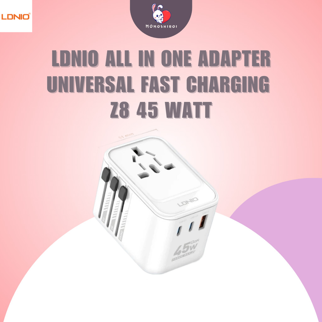 LDNIO Z8 Universal Adapter 45Watt Technology Gan Fast Charging