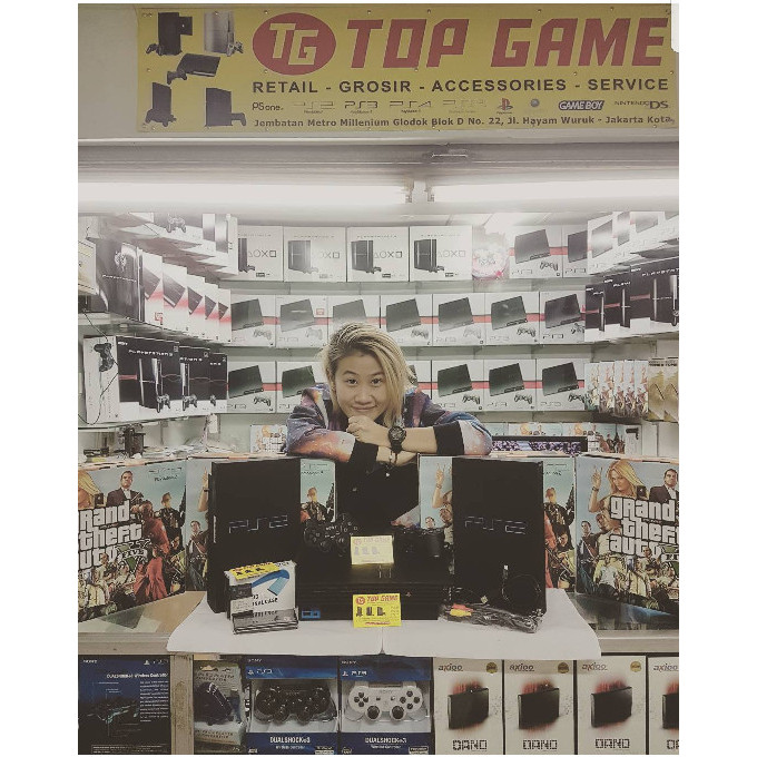 BEST -PAKET KOMPLIT Playstation PS2 Sony FAT + Hdd 40GB + 2 Stick Getar