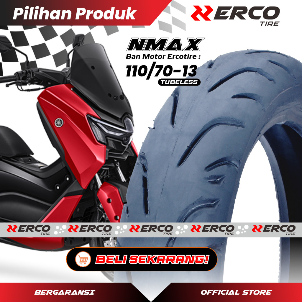 ERCO TIRE Ban Luar Motor Nmax Depan Tubeless 110/70-13