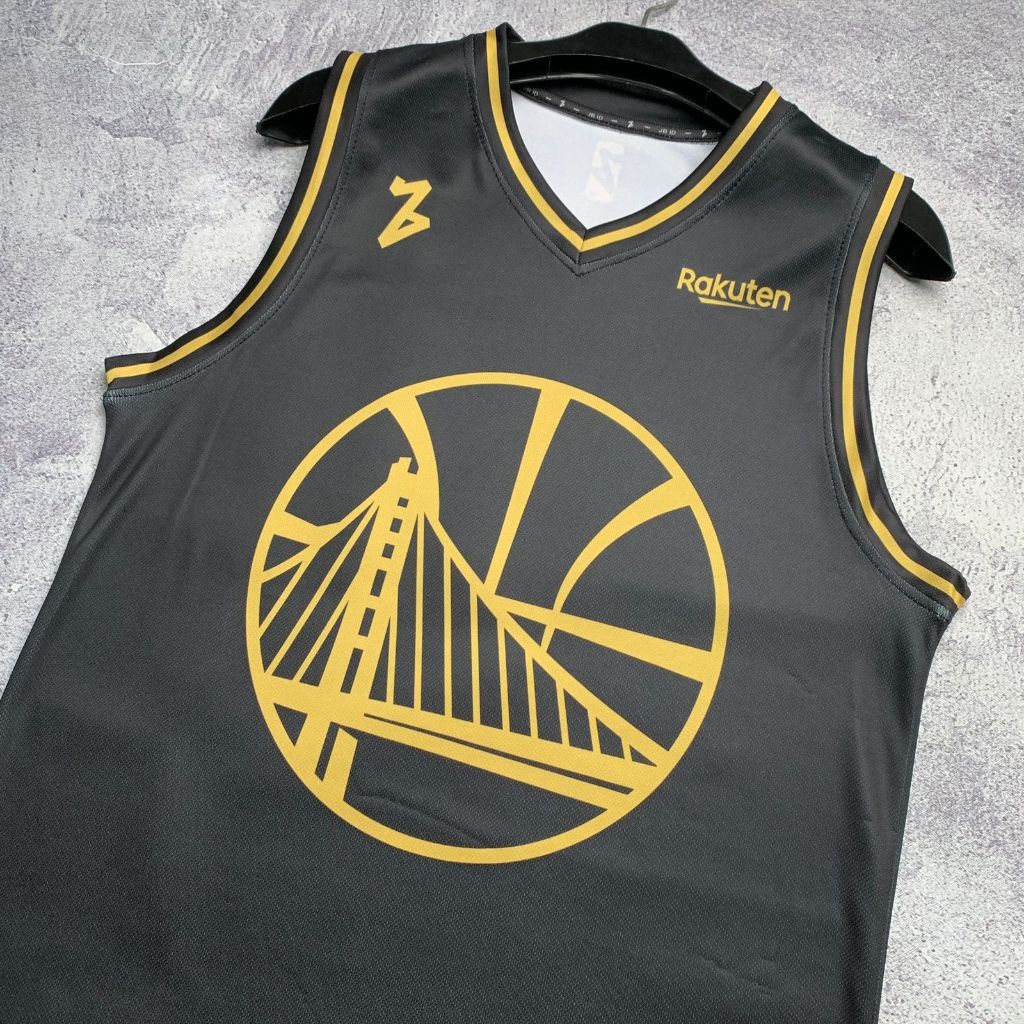 Jersey Basket Curry GSW #30 HITAM GOLD - Swingman Kaos Baju Custom Atasan