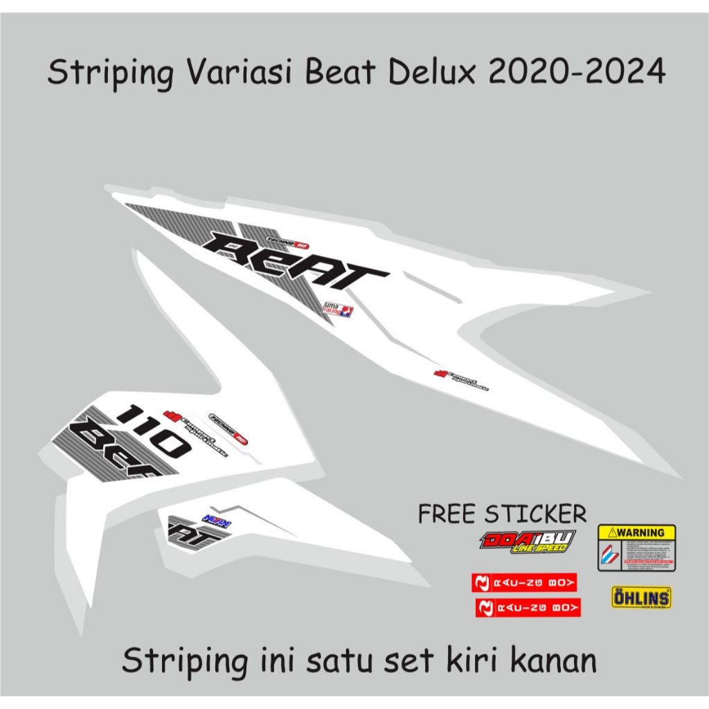 SETIKER striping variasi honda beat2020-2023 delux/beat street motif garis simple