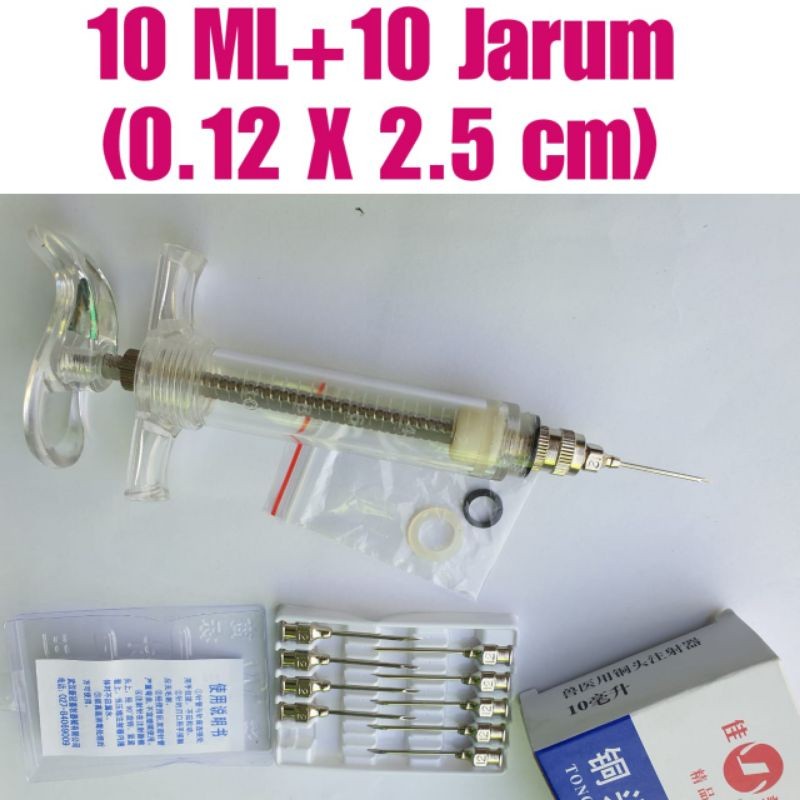 suntikan kambing sapi domba kerbau 10ml jarum suntikan hewan 12G