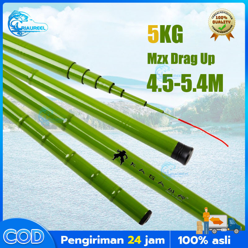 [Riaureel] MONQIQI Joran tegek murah kagawa fiber composite carbon medium action 4.5-5.4m warna hija