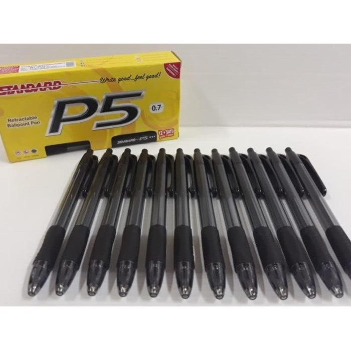 

[[PROMO]] Ballpoint Standard P5 0,7 Hitam (Pack 12 Pcs)