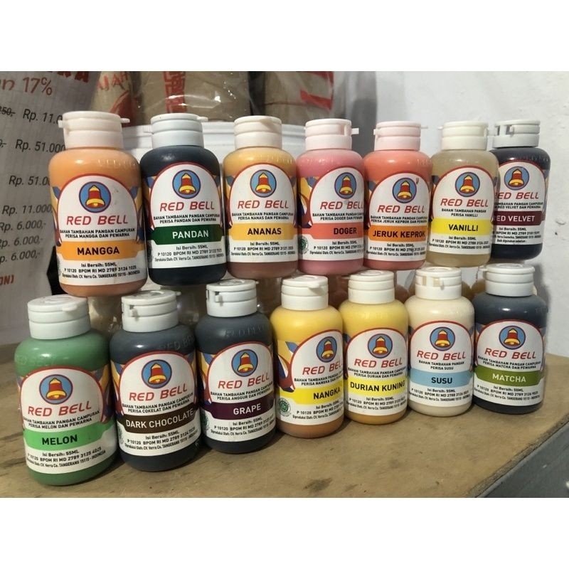 

PERISA DAN PEWARNA RED BELL 55ML ALL VARIANT RASA - ABO