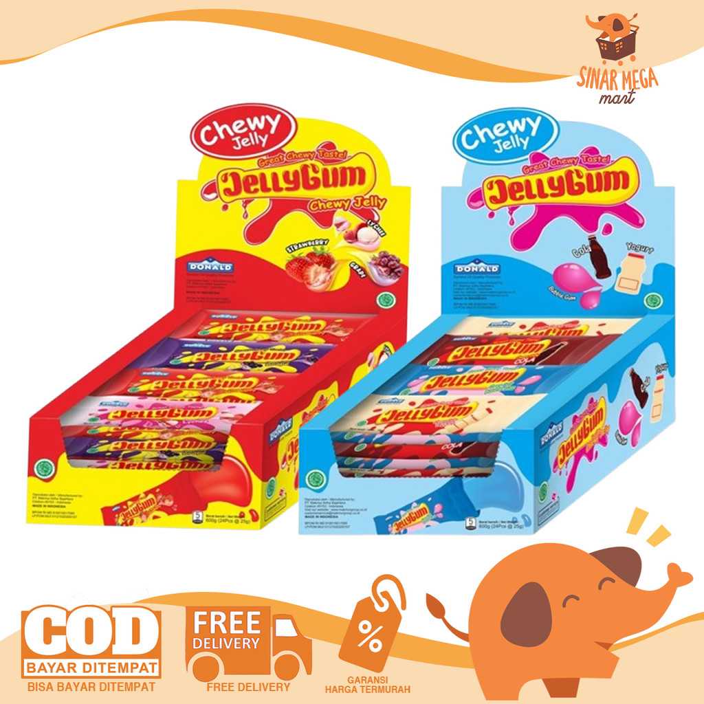 

DONALD Jelly Gum DIJUAL BOX ISI 24 Sachet - Permen Snack Murah