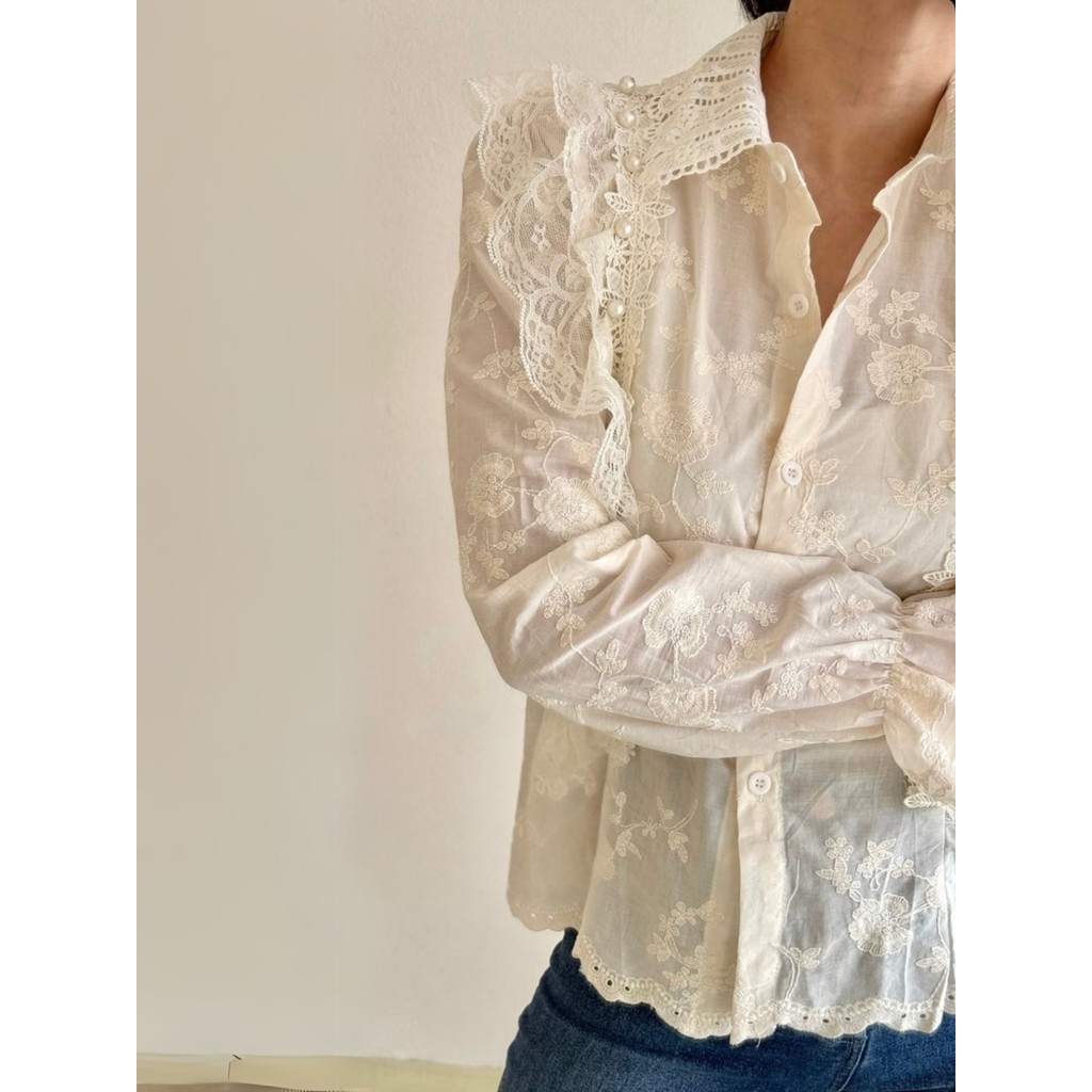 LAFORE - BC4314 Minjoo Embroidery Shirt | Kemeja Wanita Bordir