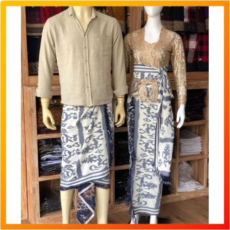 SET COUPLE KAMEN+SELENDANG DAN SAPUT+UDENG Tenun Ikat Blanket Halusan || Saput Bali.pakaian adat.ada