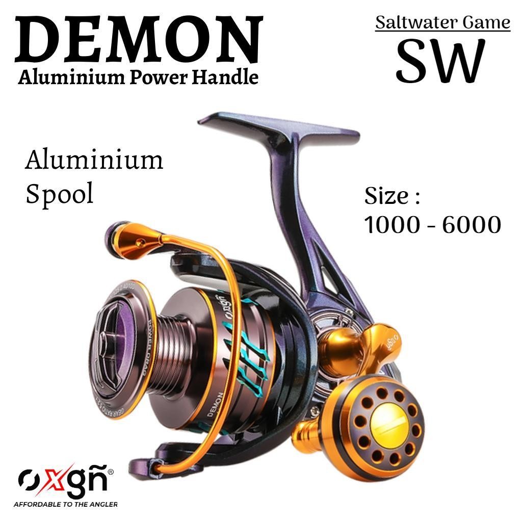 Reel Pancing SW Oxgn Black Demon 1000 - 6000 Spinning Saltwater Power Handle Max Drag 14kg.GPJ