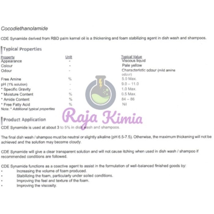 

Foam Booster Cocamide DEA / Camperlan / Aminon / Cocoamide - 1 KG