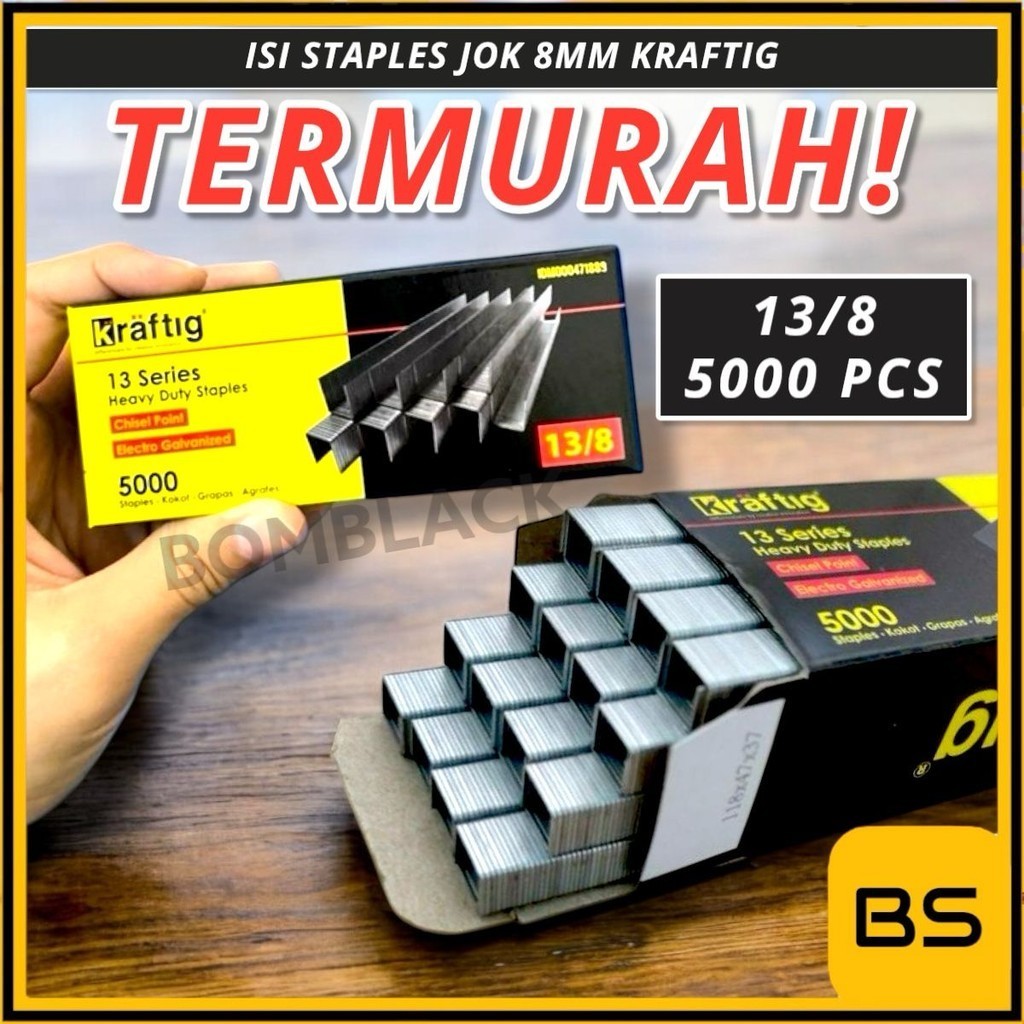 

KRAFTIG ISI 5000PCS Refill Isi Stapler Jok 8mm 13/8 13 / 8 mm Staples Tembak Staple Gun Kulit Motor KRAFTIG TERLARIS DIJAMIN ASLI!!