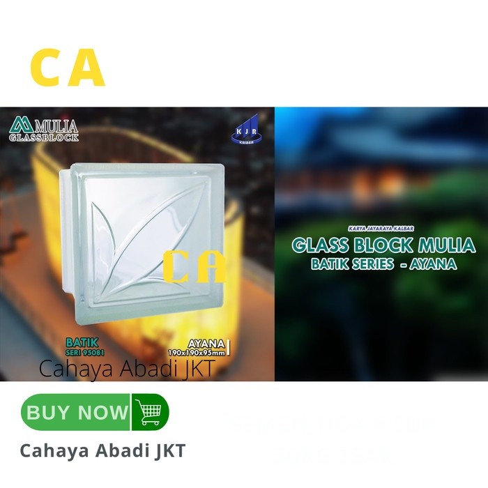 GLASS BLOCK GLASSBLOK MULIA AYANA per dus isi 6pcs