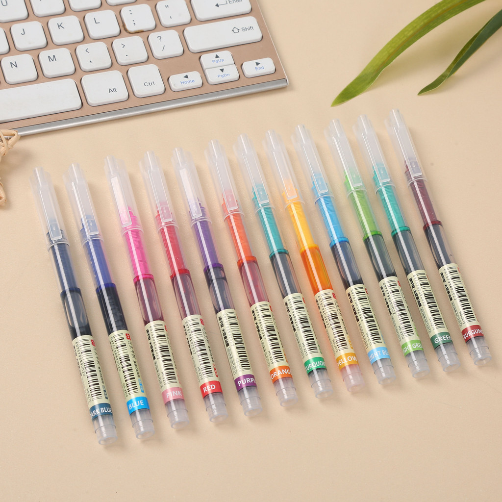 

Pena warna / Pena gel warna / Jarum 0,5 mm / 13 warna cerah / Pena gel