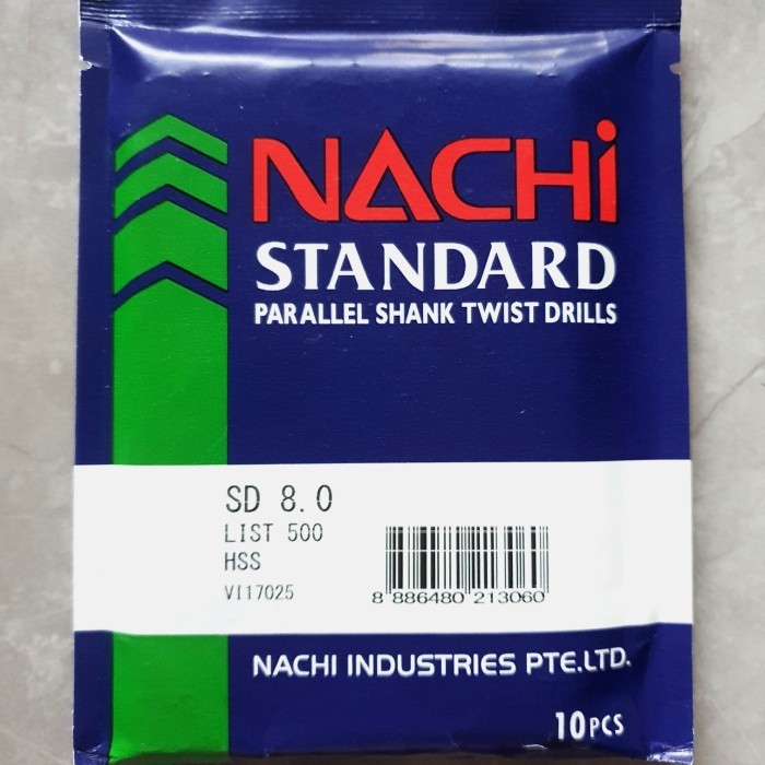 Mata bor besi NACHI 8mm - Mata bor HSS besi NACHI 8mm