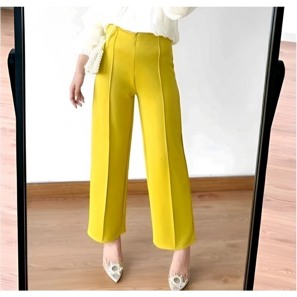 Kulot Scuba Cubit Premium wanita Celana Kulot Putih Highwaist Jumbo Bawahan Celana Kulot Wanita