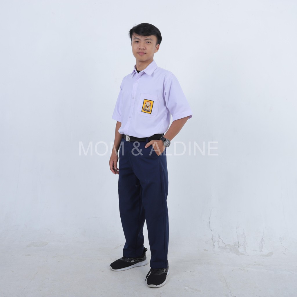 Baju Seragam SMP Tangan Pendek Laki Laki bahan kuat dan licin best seller fashion sekolah - ALDINE