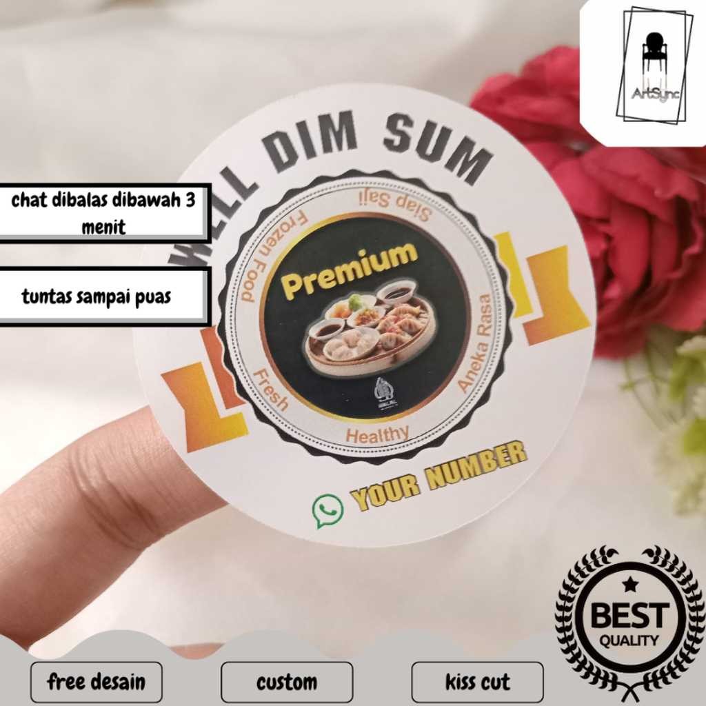

Syncart 2-4 Sticker Label Bulat Dimsum Stiker Makanan Free Desain Dimsum Custom Chromo Uk.Kecil